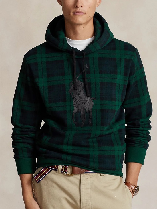 Polo Ralph Lauren Other - Polo Ralph Lauren • Leather Pony Tartan Plaid Hoodie